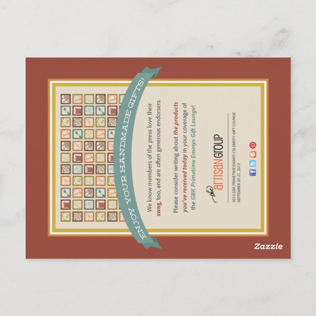 TAG Primetime Emmys Press Postcard (Back)