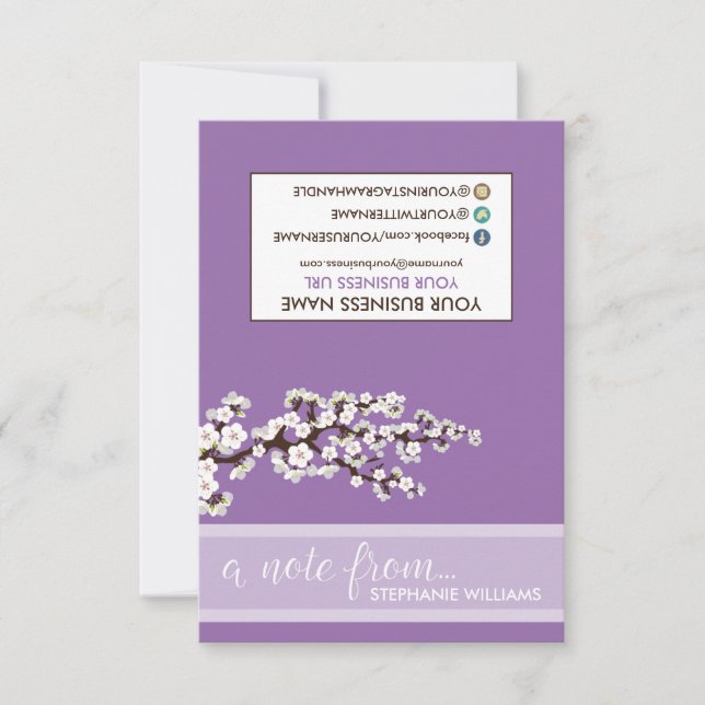 TAG Stylist Cherry Blossoms Notecards (purple) (Front)