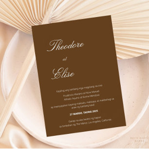 Tagalog Faire-part de mariage philippin Boho Neutr