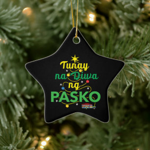 Tagalog Philippines Spirit of Christmas Ceramic Ornament