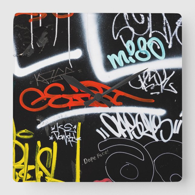 tagged square wall clock (Front)