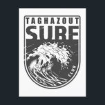 Taghazout Surf Club Morocco Emblem Postcard<br><div class="desc">Taghazout Surf Club design with ocean wave illustration in a badge style.</div>