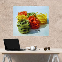 Tagliatelle Pasta Food Art Stretched Canvas Print