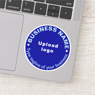 Tagline d'affaires sur Sticker en Vinyle Rond Bleu
