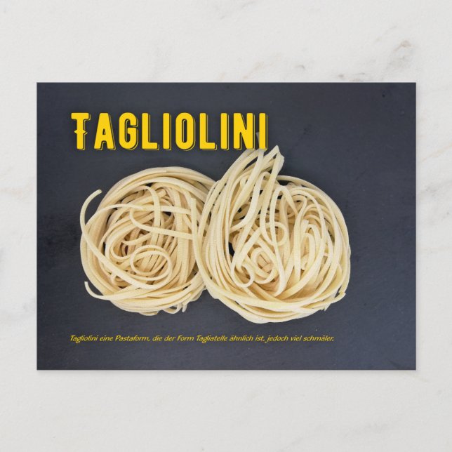 Tagliolini Italian restaurant recipe Postcard (Front)