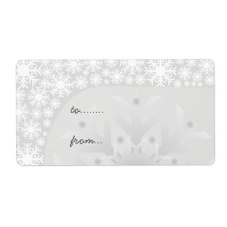 Tags cadeaux de Noël - Flambets de neige gris Icy