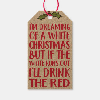 Tags cadeaux de Noël - Vin Étiquette pendaison