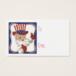 Tags cadeaux Père Noël vintage Patriotic Christmas
