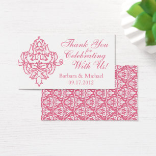Tags Cadeaux préférés Mariage damassé rose et blan