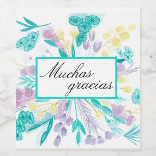 Tags designed in hand watercolors wine label