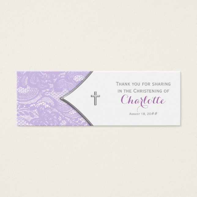 Tags Lavender Purple Lace Cross Bomboniere (Devant)