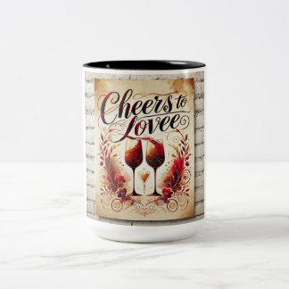 Tags: love, cheers to love, coffee mug, tea lover, Two-Tone coffee mug