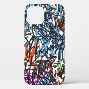 tags seamless pattern. Graffiti background.art,pat iPhone 12 Case