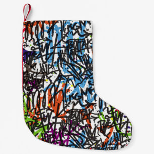 tags seamless pattern. Graffiti background.art,pat Small Christmas Stocking