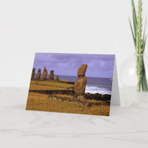 Tahai Platform Moai Statue Abstracts Easter Holiday Card
