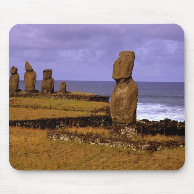 Tahai Platform Moai Statue Abstracts Easter Mouse Pad (Front)