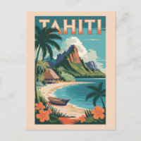 Tahiti French Polynesia Illustration Travel Art