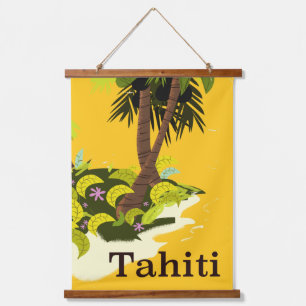 Tahiti Retro travel poster Hanging Tapestry