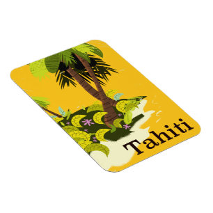 Tahiti Retro travel poster Magnet