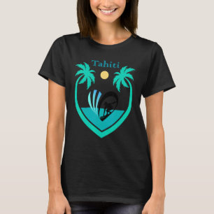 Tahiti Surfing Pacific Polynesia Sea Palm Tree Sur T-Shirt