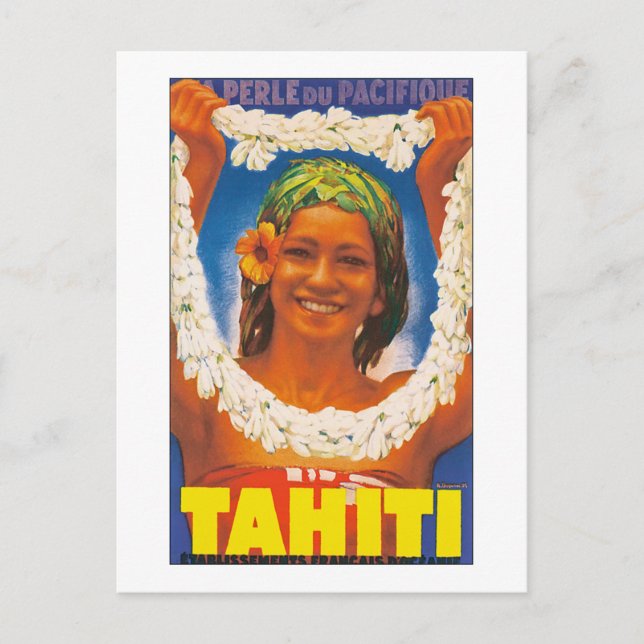 Tahiti ~ The Pearl of the Pacific Postcard (Front)