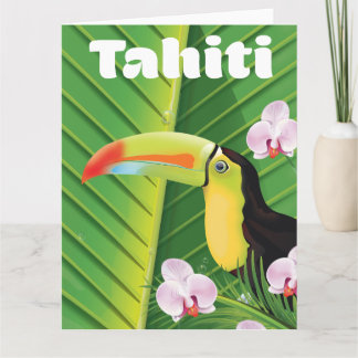 Tahiti Toucan travel print Card