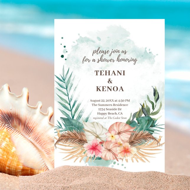 Tahiti | Tropical Beach Couples Shower Invitation (Creator Uploaded)