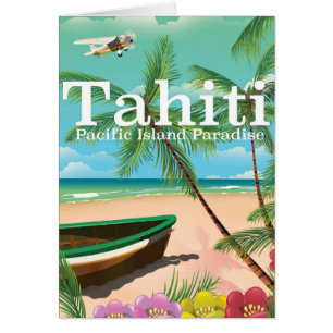 Tahiti vintage travel poster