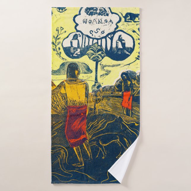 Tahitian Femmes et Chien, Gauguin (Serviette de bain)