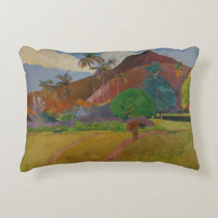 Tahitian Landscape, 1891 (oil on canvas) Accent Pillow