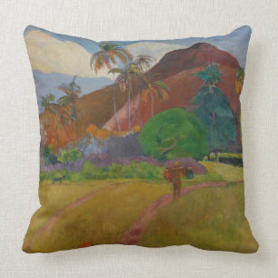 Tahitian Landscape, 1891 (oil on canvas) Throw Pillow