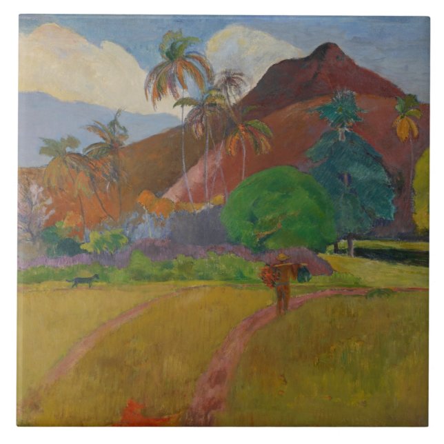 Tahitian Landscape, 1891 (oil on canvas) Tile (Front)