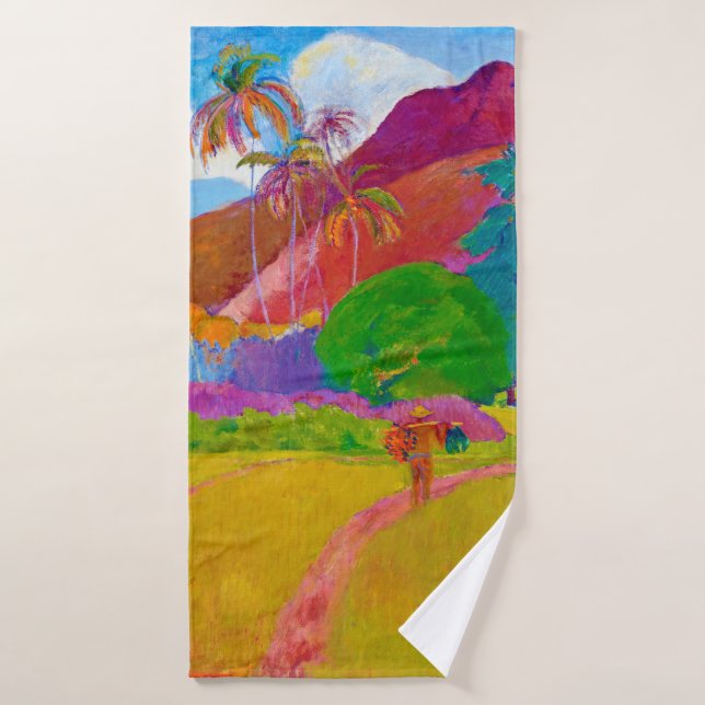 Tahitian Landscape, Gauguin Bath Towel (Bath Towel)