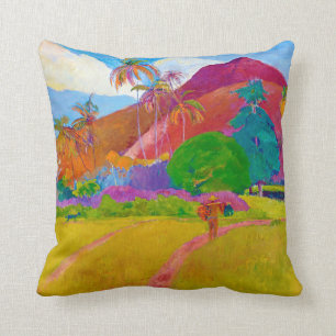 Tahitian Landscape, Gauguin Throw Pillow