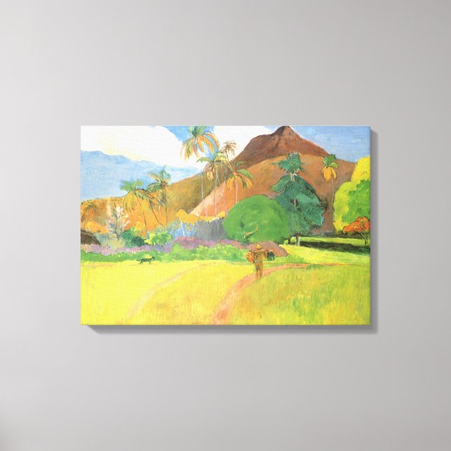Tahitian Landscape, Mountains Tahiti, Paul Gauguin Canvas Print (Front)