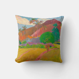 Tahitian Landscape Paul Gauguin Post-Impressionist Throw Pillow