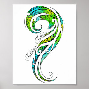 Tahitian Tattoo - Hawaiian Tattoo Graphic _1 Poster