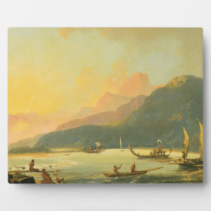 Tahitian War Galleys in Matavai Bay, Tahiti, 1766 Plaque