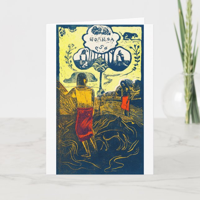 Tahitian Women and Dog, Gauguin Card (Front)