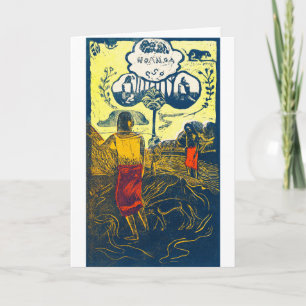 Tahitian Women and Dog, Gauguin Card