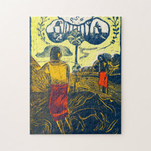 Tahitian Women and Dog, Gauguin Jigsaw Puzzle
