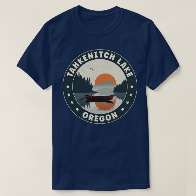 Tahkenitch Lake Oregon Sunset T-Shirt (Design Front)