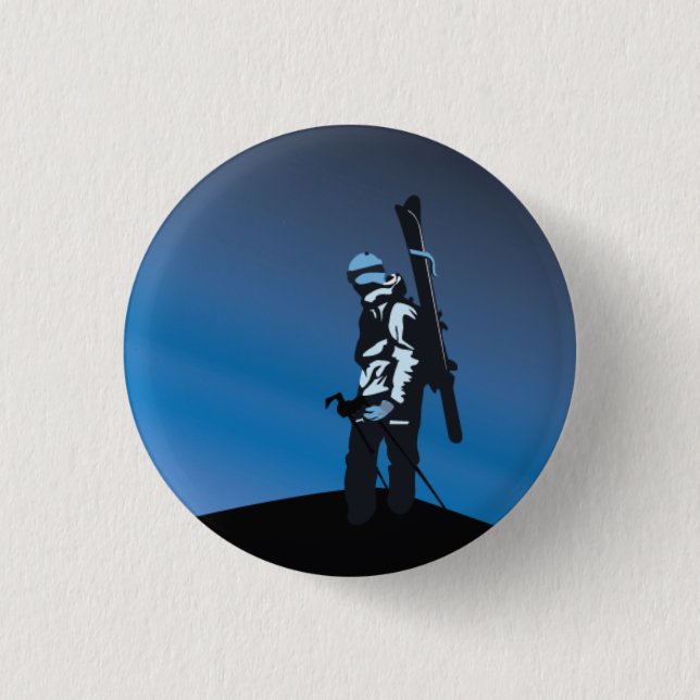 tahoe backcountry looking out 1 inch round button (Front)