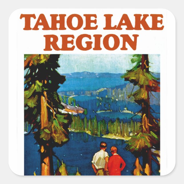 Tahoe Lake Region Square Sticker (Front)