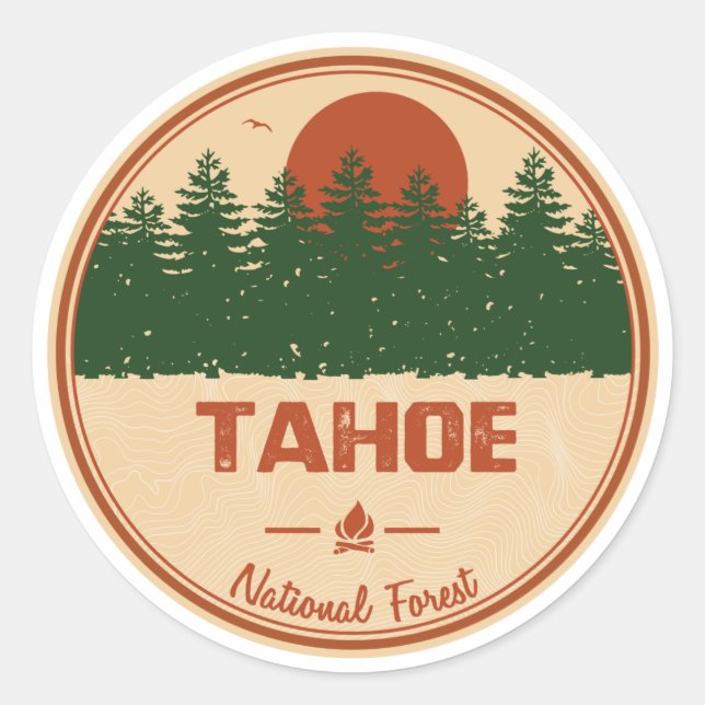 Tahoe National Forest Classic Round Sticker (Front)