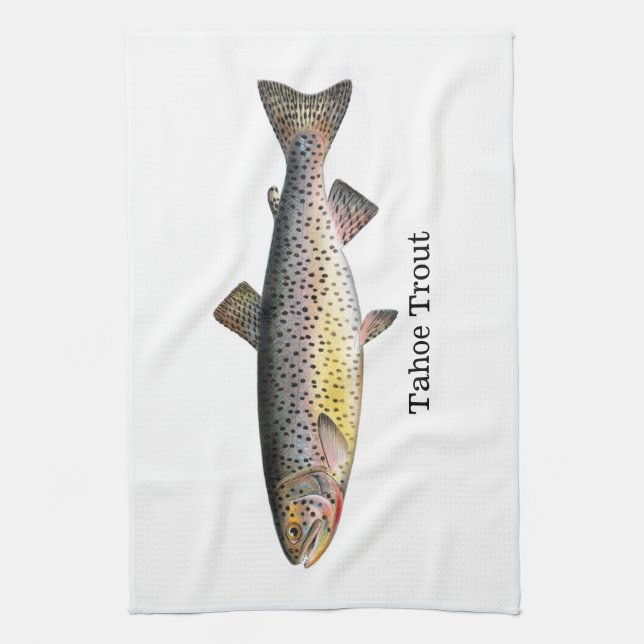 Tahoe Trout Fish Kitchen Towel (Vertical)