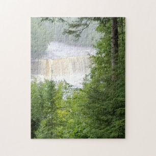 Tahquamenon Falls in Foggy Mist Jigsaw Puzzle