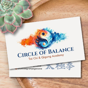Tai Chi and Qigong - Yin Yang Energy Balance Business Card