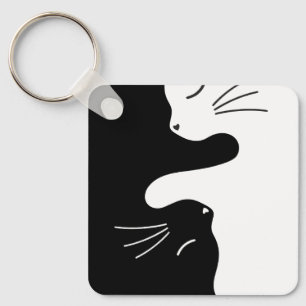 Tai Chi Cat Zen Master Kitty Balance Keychain