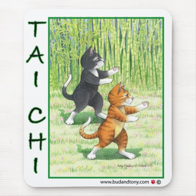 Tai Chi Cats Mouse Pad (Front)